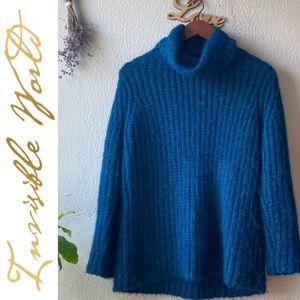 Invisible World blue baby alpaca sweater